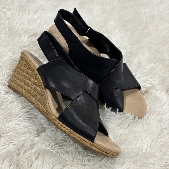 Clarks Collection Women's Wedge espadrilles Sandals Lafley Alaine Size 9 - Picture 2 of 12